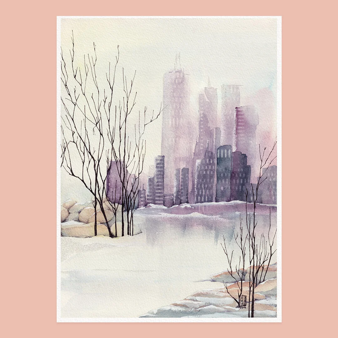 Winter Cityscape | Original artwork — Creations CeeCee